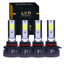 9005*9006 LED Headlights Kit Combo Bulbs 6000K High Low beam Super White Bright