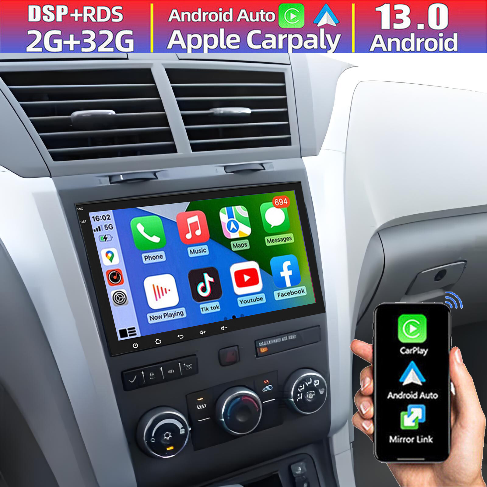 Apple CarPlay For Chevrolet Traverse 2009-2014 Car Radio Stereo GPS Navigation