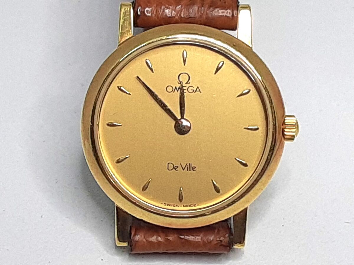 OMEGA Devil Women s Watch 18K 750 YG Leather Breath Analog OMEGA Devil Women s Watch 18K 750 YG Leather Breath Analog