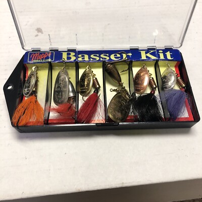 4 Mepps Vintage Basser Killer Kit Fishing Lure Set 2 Blue Fox