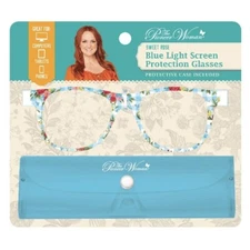 The Pioneer Woman Blue Light Screen Protection Glasses with Case Sweet Rose New