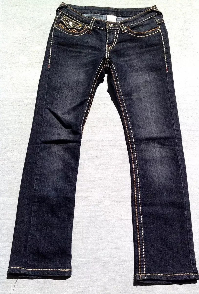 True Religion Womens Joey Super T Double Stitch Jeans Size 27x28