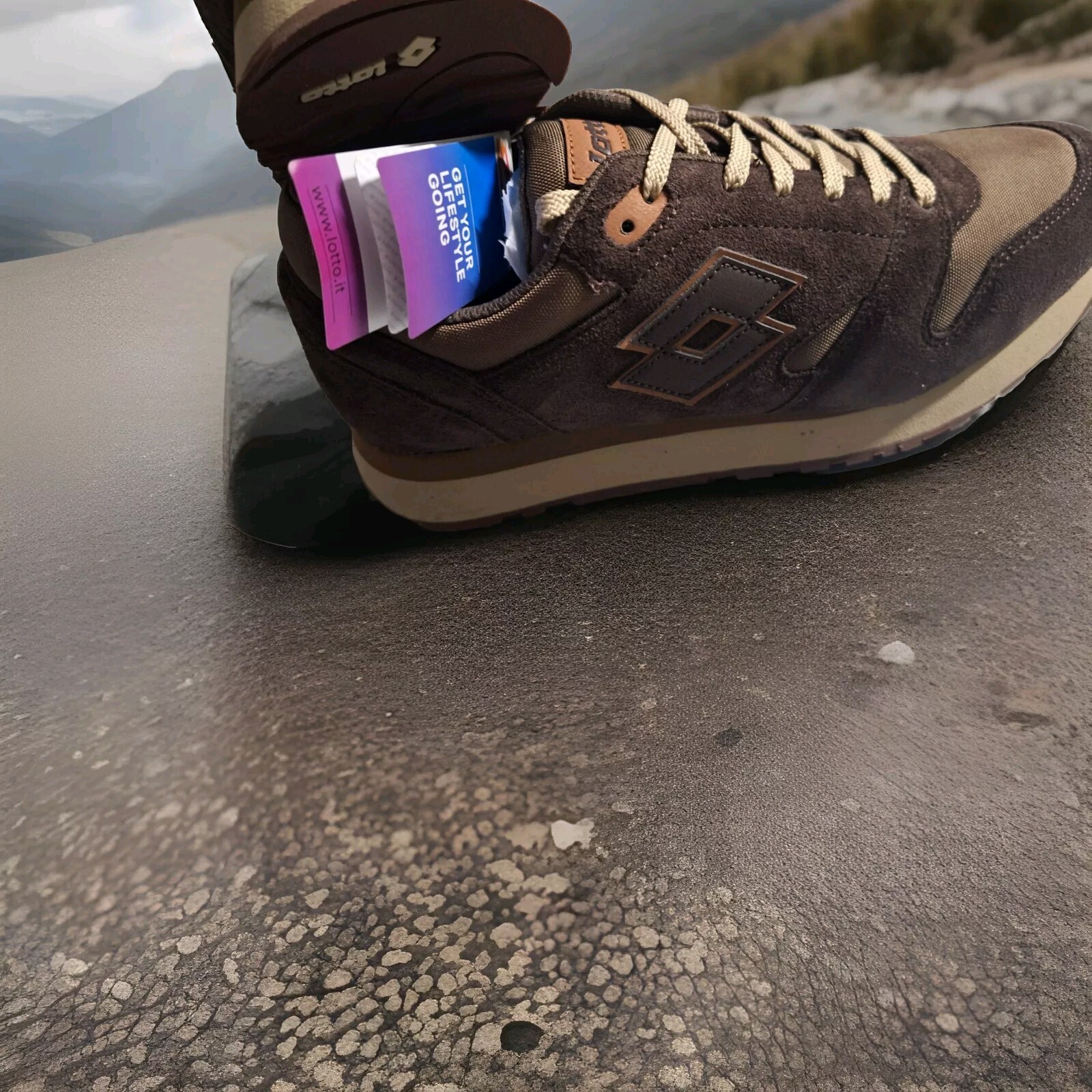 LOTTO TRAINER XVI CE227 BROWN marrone scarpe uomo sneakers lacci