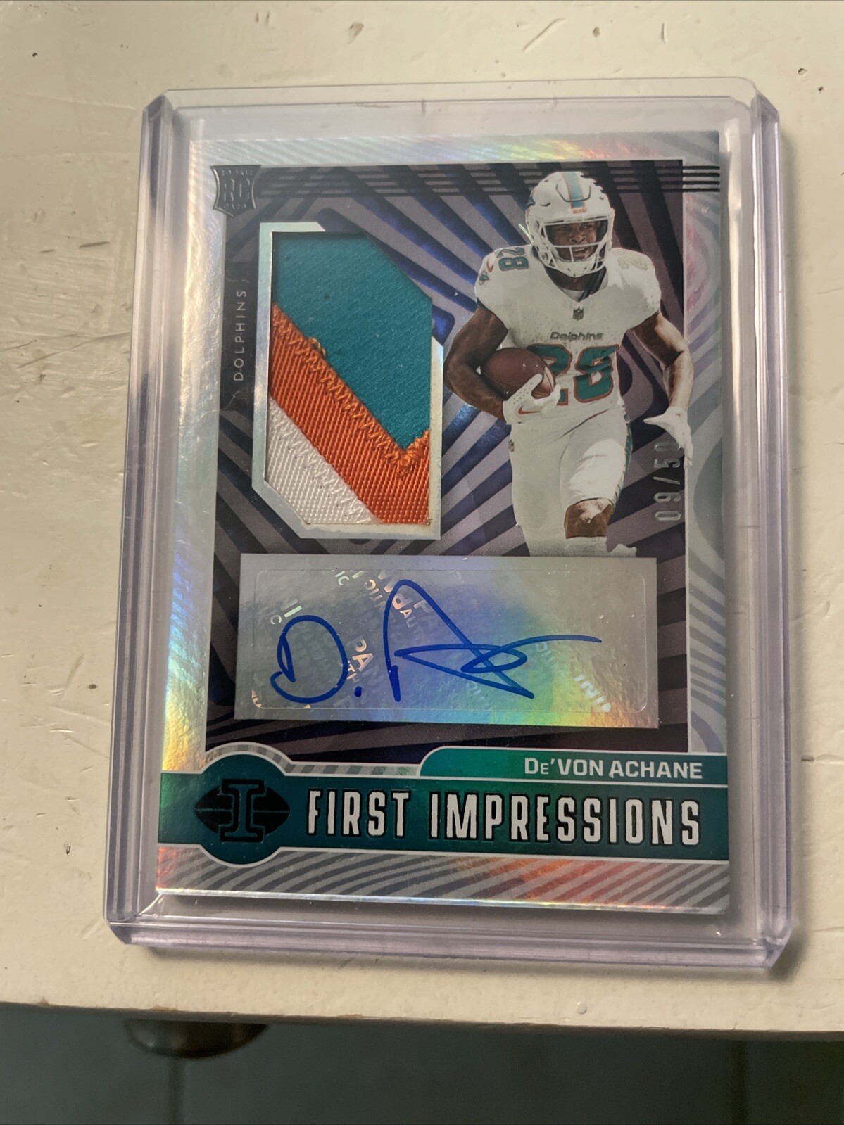 2023 Illusions De'Von Achane RC First Impressions 3-Color Patch Auto Black  /50