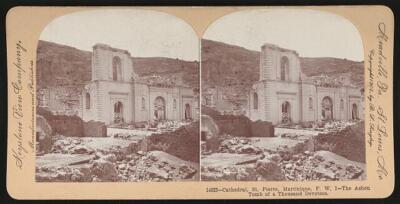 Cathedral, St. Pierre, Martinique, F. W. I., the ashen tomb of a thou Old Photo