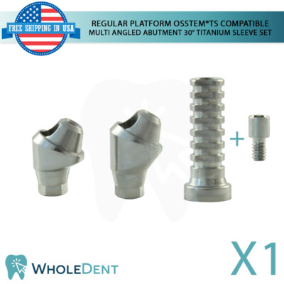 1X Osstem  TS Compatible RP Multi Angulated Abutment 30° Titanium Sleeve Set