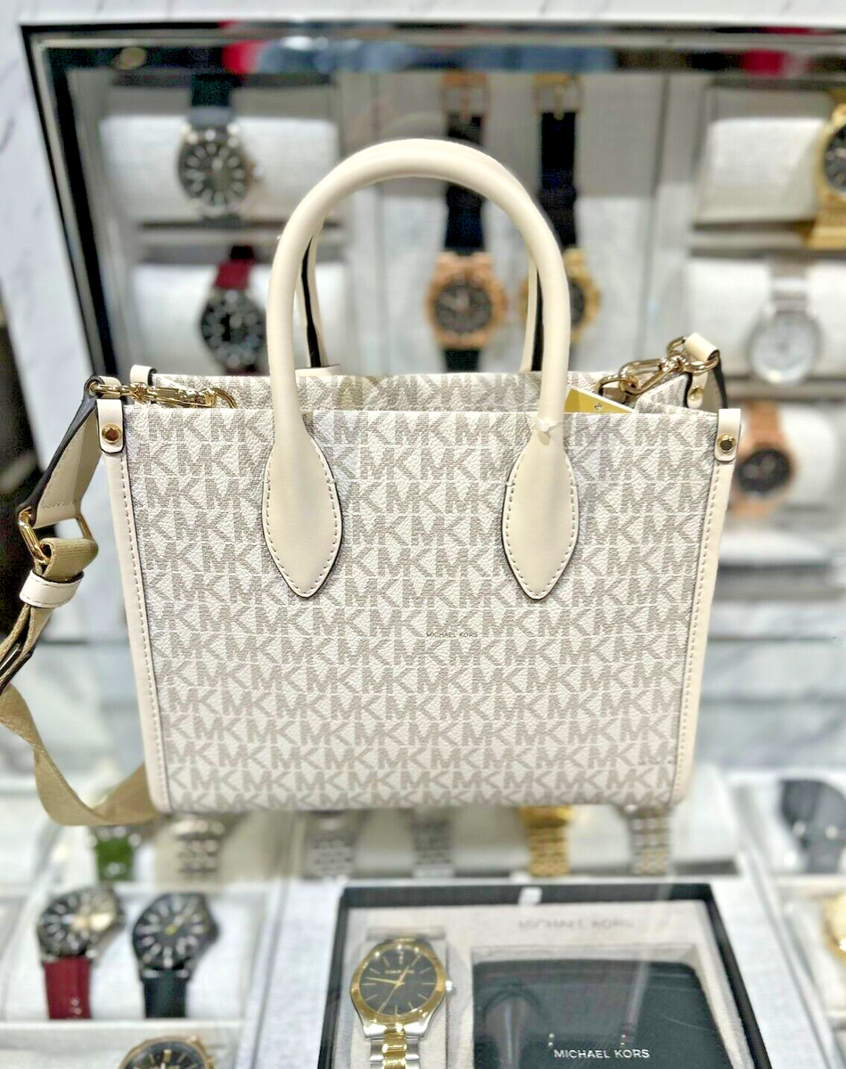 MICHAEL KORS ミレラ ロゴバッグ　バニラ Michael Kors Mirella Small Shopper Logo Top Zip Crossbody