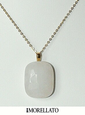 COLLANA CON CIONDOLO IN ORO GIALLO E ONICE BIANCO 