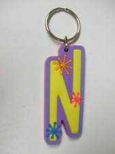 N - NEW-Colorful Name Key-chain Key-ring Name Bag Tag Gift - Yellow