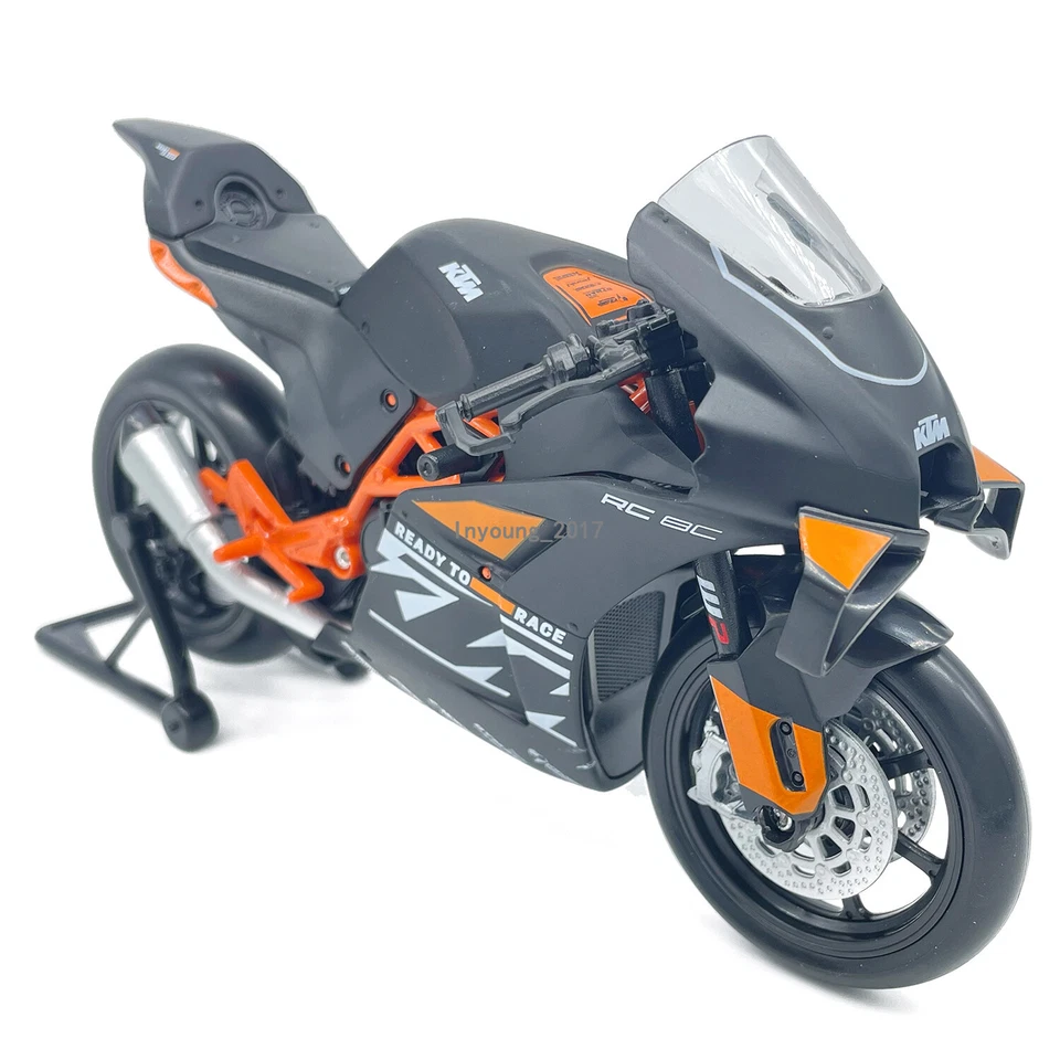 Escala 1/12 2024 KTM RC 8C Modelo de motocicleta Diecast Motocicleta Vehículo de juguete Negro Foto 4 de 4