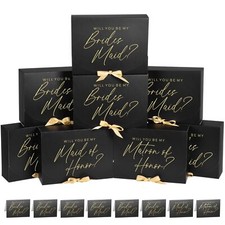 Bridesmaid Proposal Box 8 Pack Black Cards Maid Honor Will You Be Gift Box