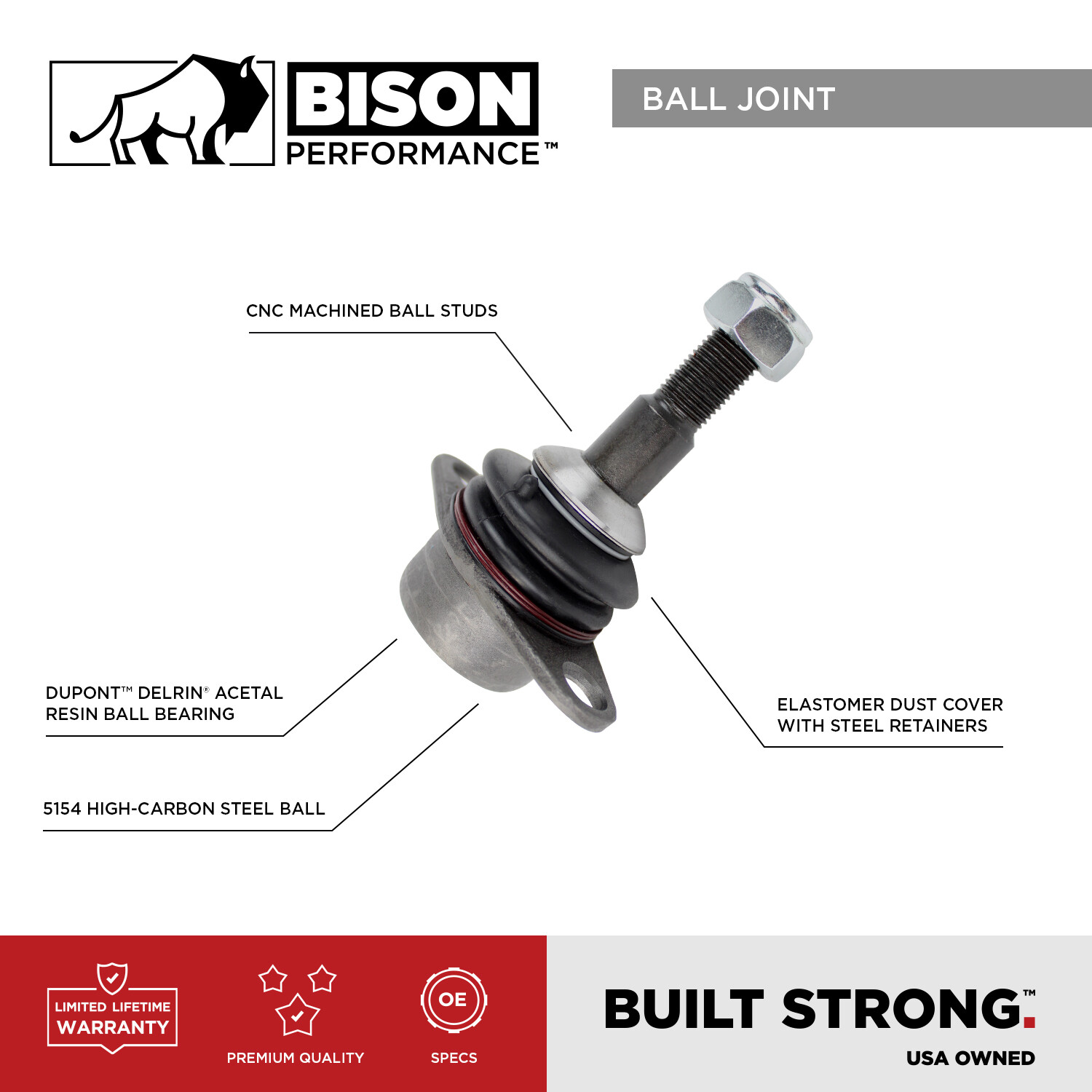 Bison Performance Front Suspension Ball Joint For Volvo V40 2014-2015