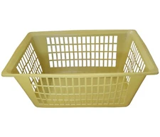 Vintage Rubbermaid Laundry Clothes Basket Rectangular Gold Plastic 80s Retro