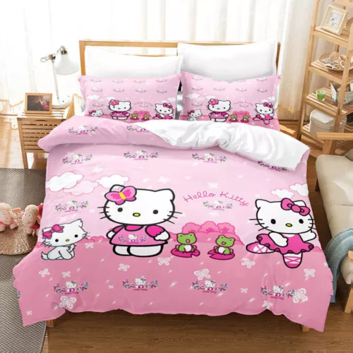 Hello@Kitty Set Biancheria da Letto Bambini Donna Ragazze Camera #Copripiumino Federa Set UK - Foto 19 di 47