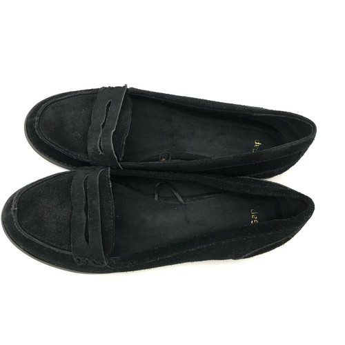 Gap Women's Black Suede Flat Penny Loafers Size 10 - Picture 2 of 8