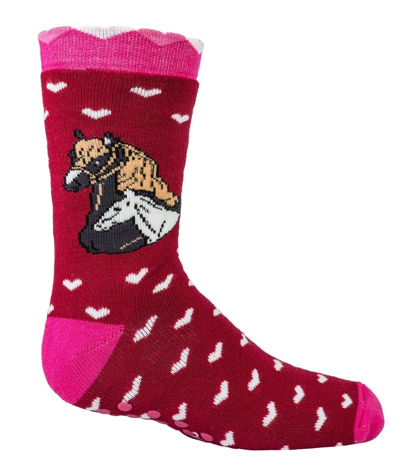 WOWERAT Kinder Socken 'Pferde Classic' – 3er Pack, Handgekettelt, Aus Weicher Baumwolle