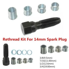 14mm Spark Plug Re-thread rethreader Repair Tap Tool Reamer Inserts Auto Car Kit