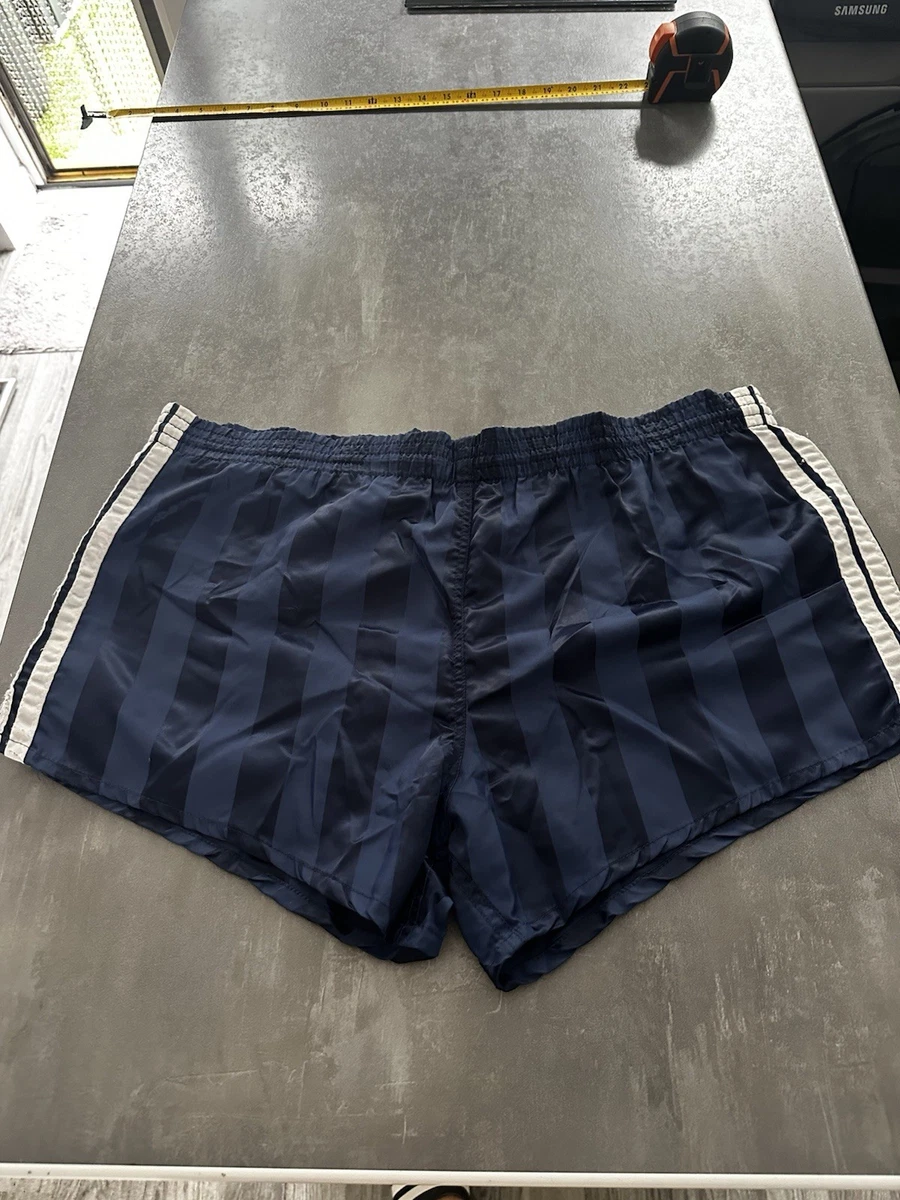 Short Nylon LONGWAY SPORTING GOOD – Vintage Années 80 – Bleu Satin Brillant – Taille 38