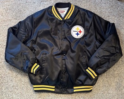 Vintage Locker Line NFL PITTSBURGH STEELERS Satin Bomber Jacket Men s Sz L USA