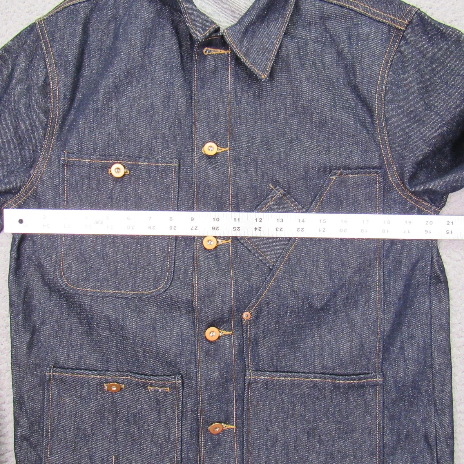 Tellason Stock Men's Size M Blue Denim Jacket Vintage Inspired Made in USA - product detail image 6