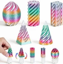 Impossible Spiral Cone Fidget Toy - 5PCS 3D Printed Fidget Toys with Passthrough