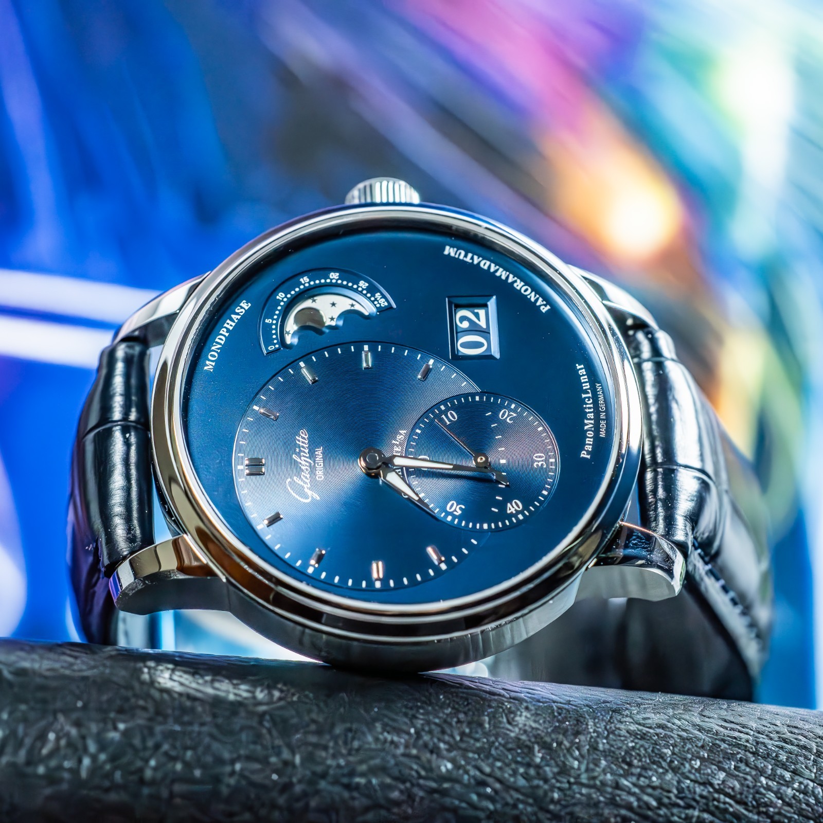 Glashütte Original Radiant PanoMaticLunar 1-90-02-46-32-35 Automatic Blue Dial