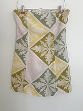 ASOS DESIGN Womens Linen Bandeau Mini Sundress Tile Print Sz 10 Resort Wear Chic