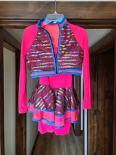 Girls Dance Costume Large Child Recital Competition Pink Jazz Tap Hip Hop
