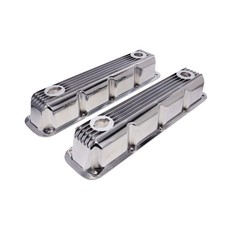 Finned Aluminum Valve Covers For 1992-2003 Mopar Sb V8 - Polished Finned Aluminum Valve Covers For 1992-2003 Mopar Sb V8 - Polished