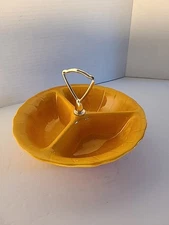 Lane & Co. Divided Center Handle California Pottery Nut Candy Relish Server Dish