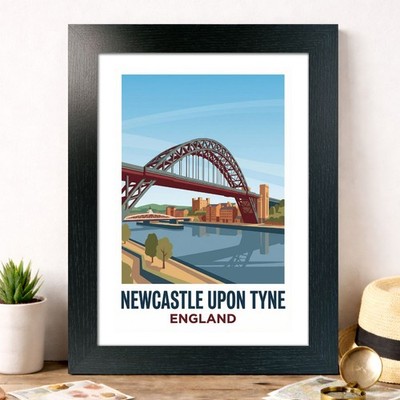 Newcastle upon Tyne, England Travel Poster Giclee Art Print 530-3