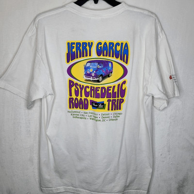 Vintage Jerry Garcia Psychedelic Road Trip Tour Shirt Size XL