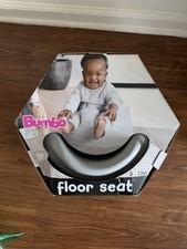 Bumbo Infant Floor Seat with Adjustable Safety Harness, Grey New In Box. Baby