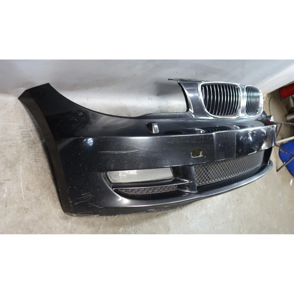 08-13 BMW E82 E88 128i Cubierta de parachoques delantero de fábrica Panel de ajuste Zafiro negro OEM Foto 3 de 4