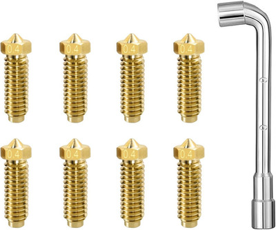 8PCS Nozzle Kit for 3D Printer Extruder, 0.4Mm Brass Nozzles Hot Print Head for