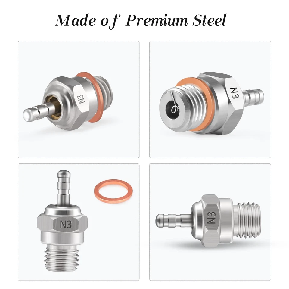 N3 Hot Spark Glow Plug for RC Nitro Engines Car Truck Buggy Pack of 5, Spark ... - Image 3 of 4