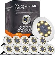 Bodenleuchte Solar 12 StüCk 8 Leds Warmweiß Edelstahl Wasserdicht Garten