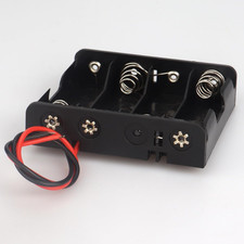 2PACK 4 AA Battery Holder Housing with Leads,2Pcs 4 X 1.5V AA Battery Holder ...