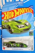 Hot Wheels 2022 HW Contoured Series #21 '76 Greenwood Corvette Mtflk Green