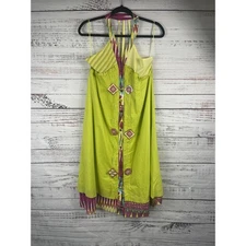 Marina Dress Women's Small Halter Boho Embroidered Maxi Festival Unique