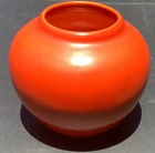 RARE Antique 1920's Weller Pottery Chengtu Red Orange Art Deco Cabinet Vase