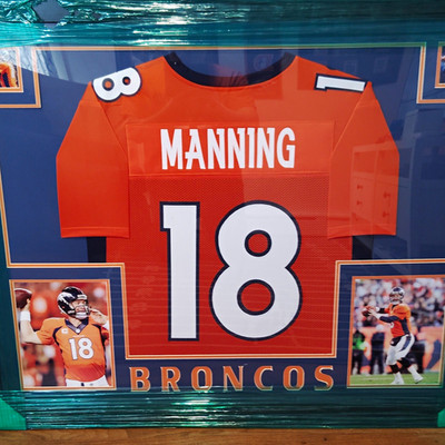 Denver Broncos Peyton Manning #18 NFL Framed Jersey Display Orange/Blue