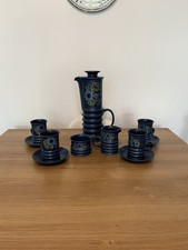Retro Carlton Ware Wellington Design Blue Coffee Set from 1970s