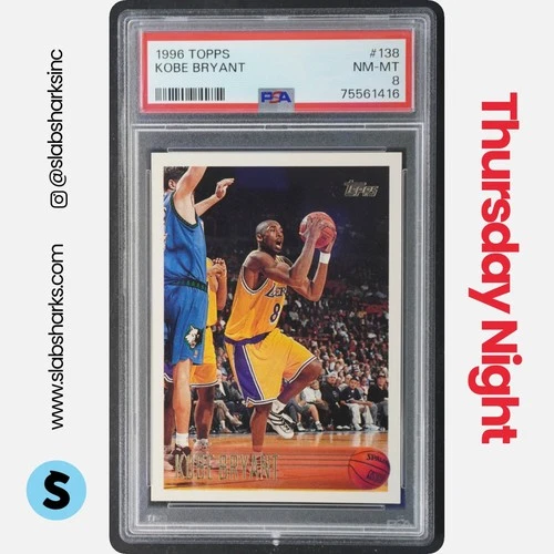 1996 TOPPS #138 KOBE BRYANT RC ROOKIE PSA 8