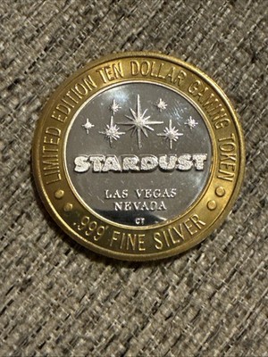 Stardust Limited Edition ~ Ten Dollar Gaming Token .999  Fine Silver