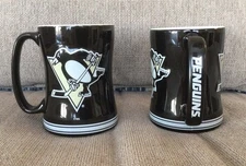 PITTSBURGH PENGUINS Ceramic Mug Sculpted Logo NHL Licensed by Boelter (2011)