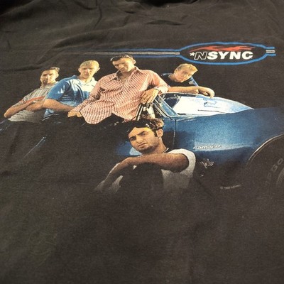 Vintage 1998 NSYNC band Tee Size Large L Black Camaro Car Pop Boy Band