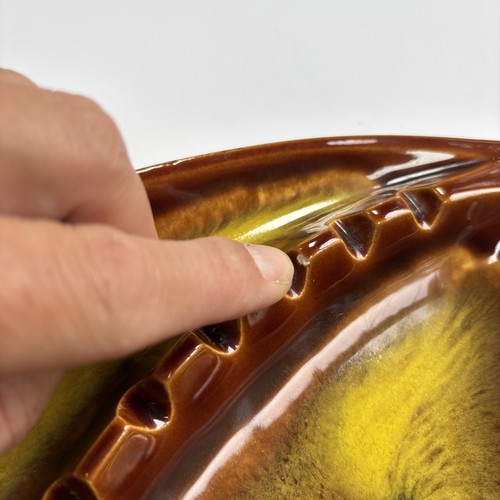 MCM Ceramic ATOMIC Boomerang MODERN Vintage ASHTRAY- JAPAN - Brown/Yellow - Picture 6 of 10