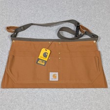 Image of Carhartt Firm Duck Half Waist Apron Size XL Brown Tool Pouch Pocket Belt New