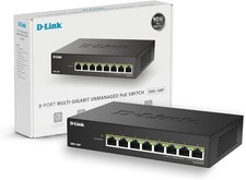D-Link Multi-Gigabit Unmanaged PoE Switch 8-P...